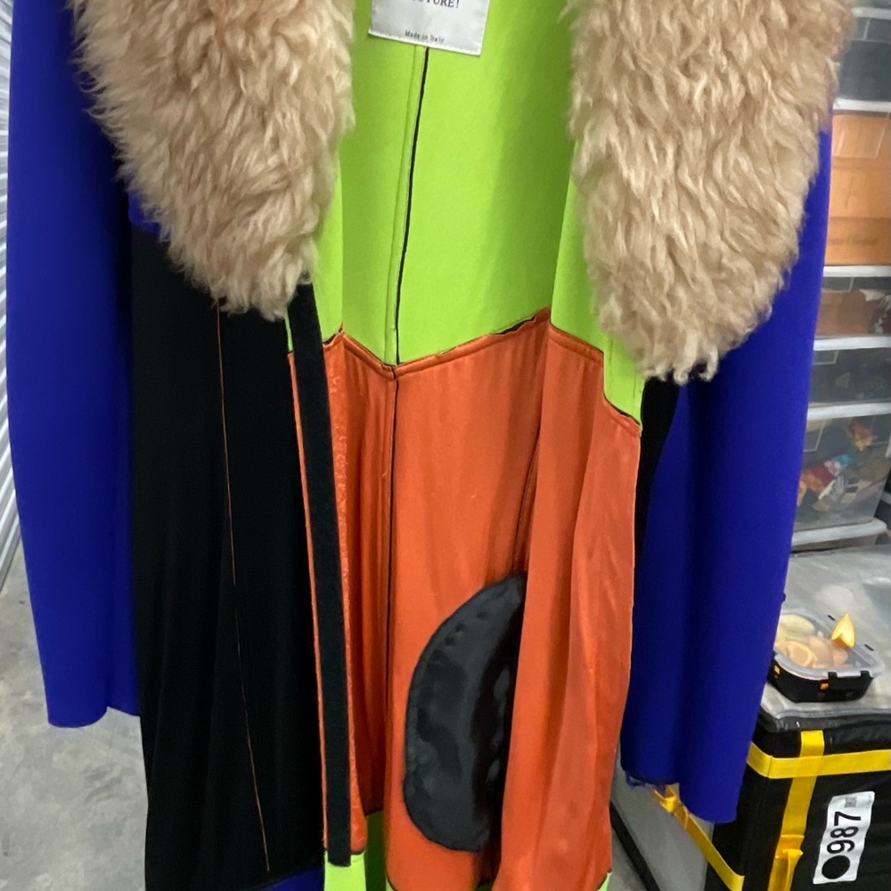 Moschino Couture Fur and Scuba Coat Vintage Size Small - Picture 10 of 16